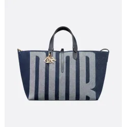 Blue Denim Printed with Dior Graphique Motif