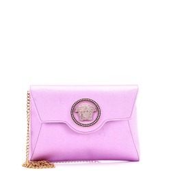 La Medusa Chain Clutch Satin with Crystals Mini
