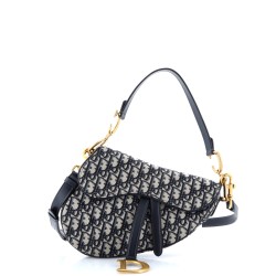 Saddle Handbag with Strap Oblique Canvas Medium