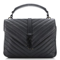 Classic Monogram College Bag Matelasse Chevron Leather Medium