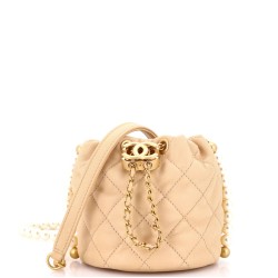 About Pearls Bucket Bag Quilted Calfskin Mini