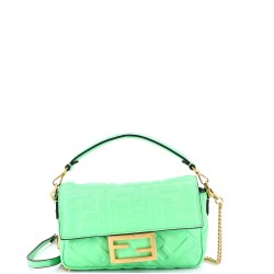 Baguette NM Bag Zucca Embossed Leather Mini