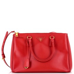 Double Zip Lux Tote Saffiano Leather Medium