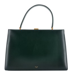 Clasp Top Handle Bag Leather Medium