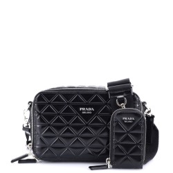 Brique Camera Crossbody Bag Embossed Leather