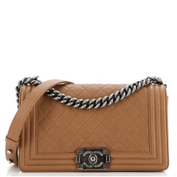 Boy Flap Bag Quilted Caviar Old Medium