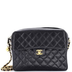 Vintage Front Pocket Camera Bag Quilted Caviar Medium