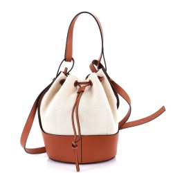 Balloon Bucket Bag Canvas and Leather Medium