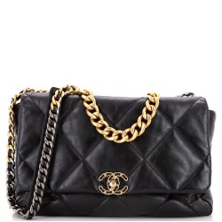 19 Flap Bag Quilted Leather Maxi