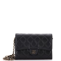 Classic Flap Wallet Crossbody Bag Quilted Caviar Mini