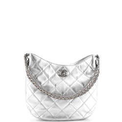 Wide Chain CC Turnlock Hobo Quilted Lambskin Small