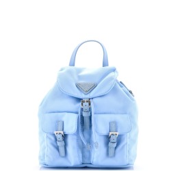 Double Pocket Backpack Chain Shoulder Bag Re-Nylon Mini