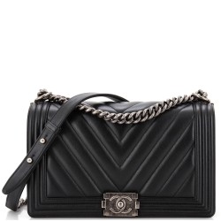 Boy Flap Bag Chevron Calfskin New Medium