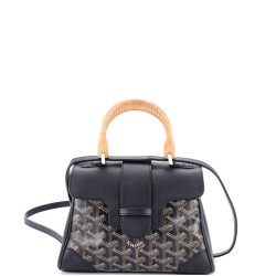 Saigon Top Handle Bag Coated Canvas with Leather Mini