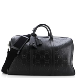 Convertible Duffle Bag GG Embossed Perforated Leather Large