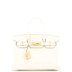 Birkin Handbag Light Clemence with Gold Hardware 30
