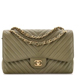 Classic Double Flap Bag Chevron Lambskin Jumbo
