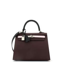 Kelly Handbag Tricolor Epsom with Palladium Hardware 25