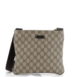Zip Top Messenger Bag GG Coated Canvas Small