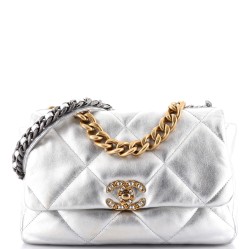 19 Flap Bag Quilted Leather Large