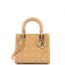 Lady Dior Bag Cannage Quilt Patent Medium