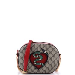 Chain Crossbody Bag Embroidered GG Coated Canvas Mini