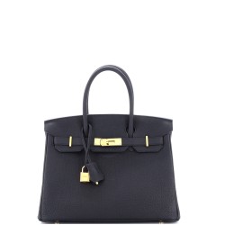 Birkin Handbag Noir Togo with Gold Hardware 30