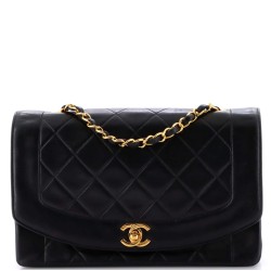 Vintage Diana Flap Bag Quilted Lambskin Medium