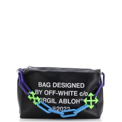 Block Pouch Shoulder Bag Printed Leather