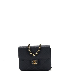 Vintage CC Chain Flap Bag Quilted Satin Mini