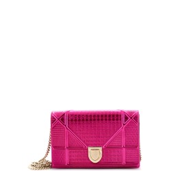Diorama Wallet on Chain Cannage Embossed Calfskin