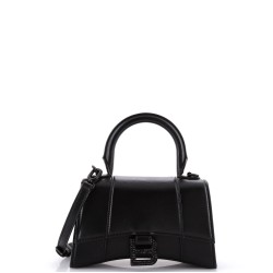 Hourglass Top Handle Bag Leather with Crystals XS
