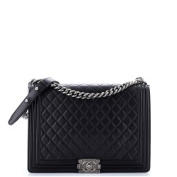 Boy Flap Bag Quilted Lambskin Large