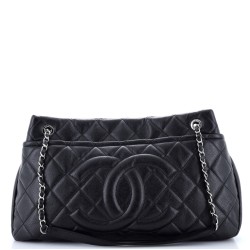 Timeless CC Soft Tote Quilted Caviar Large