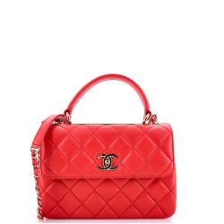 Trendy CC Top Handle Bag Quilted Lambskin Small