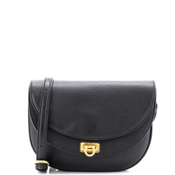 Double Flap Saddle Crossbody Bag Gancini Coated Canvas