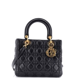 Vintage Lady Dior Bag Cannage Quilt Lambskin Medium