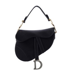 Saddle Handbag Satin with Crystals Mini