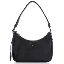 Adjustable Handle Zip Hobo Saffiano Leather Mini