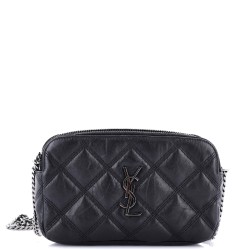 Becky Double Zip Crossbody Bag Quilted Leather Mini