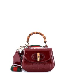 Bamboo 1947 Logo Top Handle Bag Embossed Patent Mini