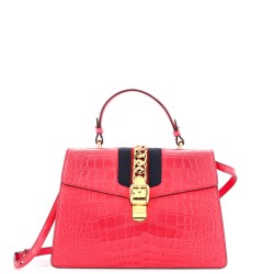 Sylvie Top Handle Bag Crocodile Medium