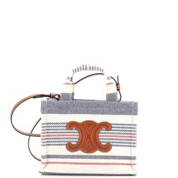 Cabas Thais Tote Triomphe Striped Canvas Small