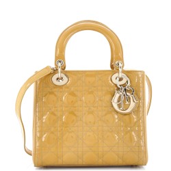 Lady Dior Bag Cannage Quilt Patent Medium