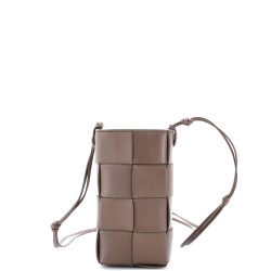 Cassette Phone Holder Crossbody Bag Maxi Intrecciato Leather Mini