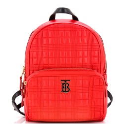 TB Zip Pocket Backpack Quilted Leather