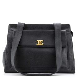 Vintage Front Pocket Tote Caviar Medium