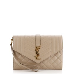 Classic Monogram Envelope Wristlet Clutch Mixed Matelasse Leather