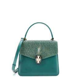 Serpenti Forever Top Handle Bag Leather and Stingray Small