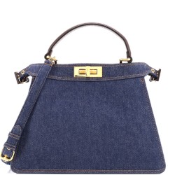Peekaboo ISeeU Bag Denim with Zucca Canvas Interior Medium